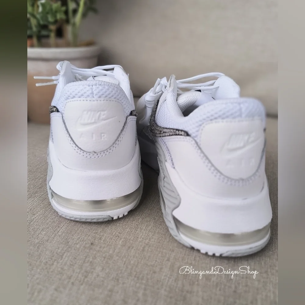 Nike Air Max Excee Womens White Sneakers Shoes Made with Swarovski Crystals